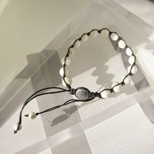 New men's or women's hand woven white turquoise bracelet